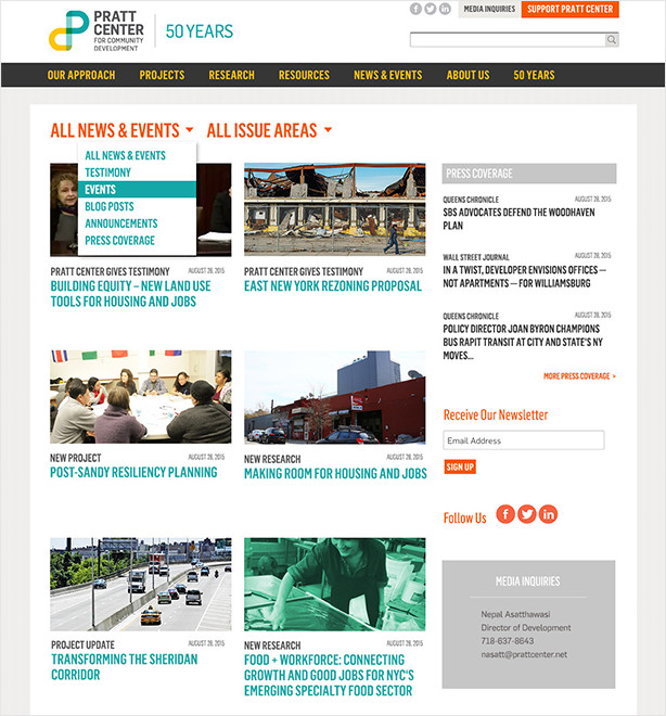 Pratt Center Website UX Design